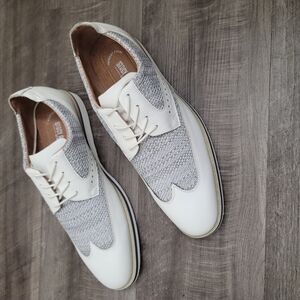 Mens Stacy Adams Locke Wingtip Oxford in White Sz 10.5
